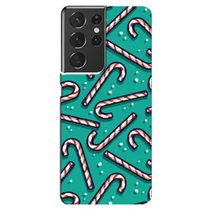 Силиконовый бампер на рождество для Samsung Galaxy S21 ultra (Леденцы)