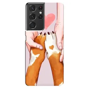 Чехол (ТПУ) Милые собачки для Samsung Galaxy S21 ultra (Любовь к собакам)