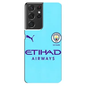 Силиконовые Чехлы принт Футбол на Samsung Galaxy S21 ultra (Man City)