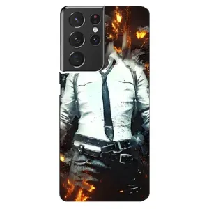 Силиконовый чехол с картинкой "Герой Pubg" на Samsung Galaxy S21 ultra (Man Пубг)