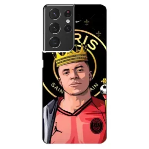 Чехол (TPU) с Футболистом на Samsung Galaxy S21 ultra (Mbappe King)