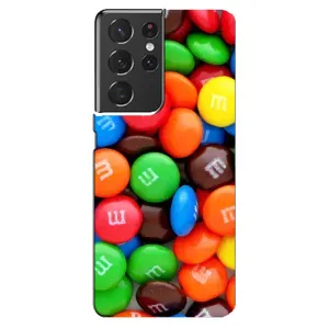 Чехол с изображением вкусной еды для Samsung Galaxy S21 ultra (Разноцветные M&M'S)
