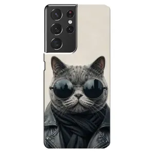 Чехол на тематику: Коты для Samsung Galaxy S21 ultra (Модный кот)