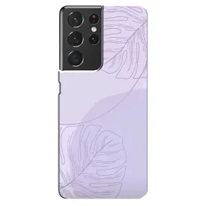 Чехол цветочный дизайн для Samsung Galaxy S21 ultra (Монстера фиолетовая)