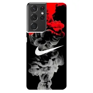 Силиконовый Чехол на Samsung Galaxy S21 ultra с картинкой Nike (Nike дым)