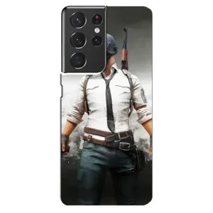 Силиконовый чехол с картинкой "Герой Pubg" на Samsung Galaxy S21 ultra (Пабг)