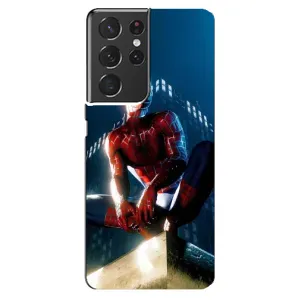 Чехол Супергерой Человека Паука на Samsung Galaxy S21 ultra (Паук на доме)