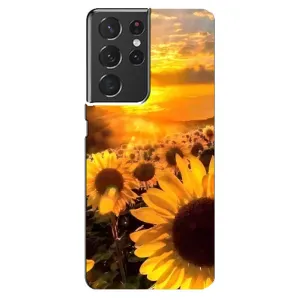 Чехол с Цветами для Samsung Galaxy S21 ultra (поле подсолнухов)
