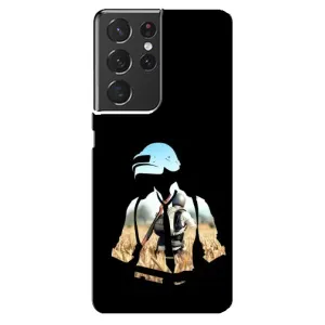 Силиконовый чехол с картинкой "Герой Pubg" на Samsung Galaxy S21 ultra (Пубг мен)