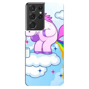 Чехол Unicorn на Samsung Galaxy S21 ultra (Радуга единорожка)