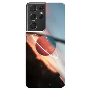 Чехол (ТПУ) с планетами на Samsung Galaxy S21 ultra (Сатурн)