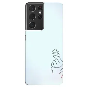 Чехлы (Знак сердечка) на Samsung Galaxy S21 ultra (Сердце на голубом)