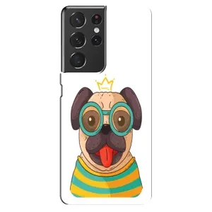 Бампер для Samsung Galaxy S21 ultra с картинкой "Песики" (Собака Король)