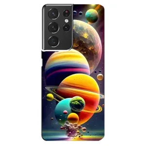 Чехол (ТПУ) с планетами на Samsung Galaxy S21 ultra (Солнечна система)