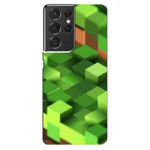 Чехлы для Samsung Galaxy S21 ultra (Персонажи Майн Крафт) (Текстура)
