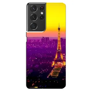 Чехол с Эйфелевой башней на Samsung Galaxy S21 ultra (Яркая башня)