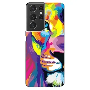 Чехол с картинкой на Samsung Galaxy S21 ultra (Яркий Лев)