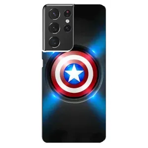 Чехол с Щитом Капитана Америки на Samsung Galaxy S21 ultra (Яркий Щит Капитана)