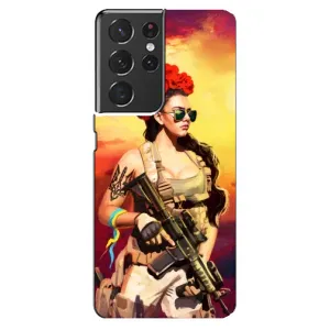 ЗСУ Чехлы (TPU) для Samsung Galaxy S21 ultra (Женщина солдат)