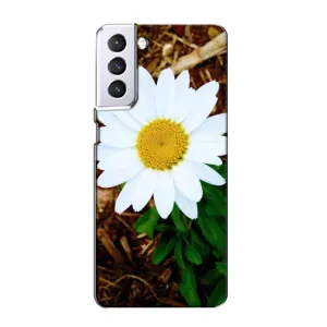 Чехол с ромашками на Samsung Galaxy S21 (Белая ромашка)