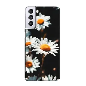 Чехол с ромашками на Samsung Galaxy S21 (Белые ромашки)