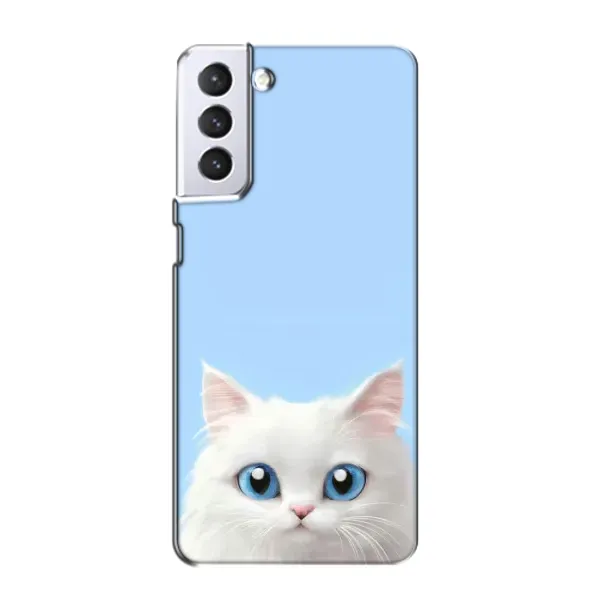 Чехол с рисунком «Белый кот» для Samsung Galaxy S21 Чехол с рисунком «Белый кот» для Samsung Galaxy S21