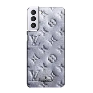 Текстурный Чехол Louis Vuitton для Самсунг С21 (Белый ЛВ)