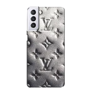 Текстурный Чехол Louis Vuitton для Самсунг С21 (Бежевый ЛВ)