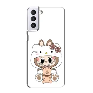 Чехол с принтом Лабубу для Samsung Galaxy S21 (Белый Лабубу)