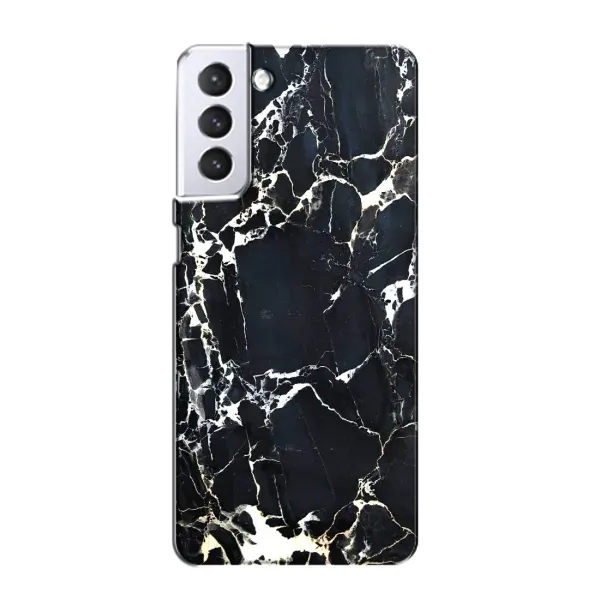 Чехол с рисунком «Чёрный мрамор» для Samsung Galaxy S21
