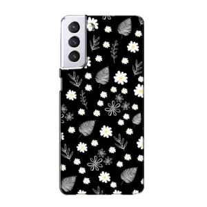 Чехлы с тематикой "ЦВЕТЫ" на Samsung Galaxy S21 (цветение на чорном)