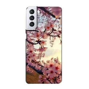 Чехол с принтом САКУРЫ на Samsung Galaxy S21 (Цветущая сакура)
