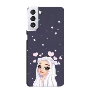 Чехол Стильные девушки на Samsung Galaxy S21 (Девушка и сердечки)