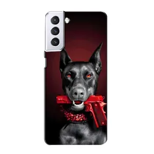 Чехол ДОБЕРМАН для Samsung Galaxy S21 (Доберман злой)