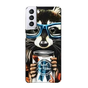 Силиконовый Чехол с Енотами на Samsung Galaxy S21 (Енот в очках)