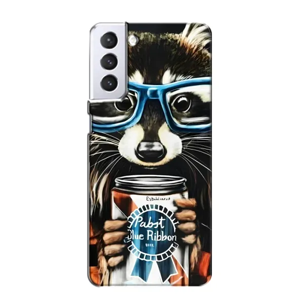 Чехол с рисунком «Енот в очках» для Samsung Galaxy S21 Чехол с рисунком «Енот в очках» для Samsung Galaxy S21