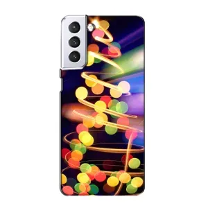 Чехол Новогодняя Елка на Samsung Galaxy S21 (Гирлянды)