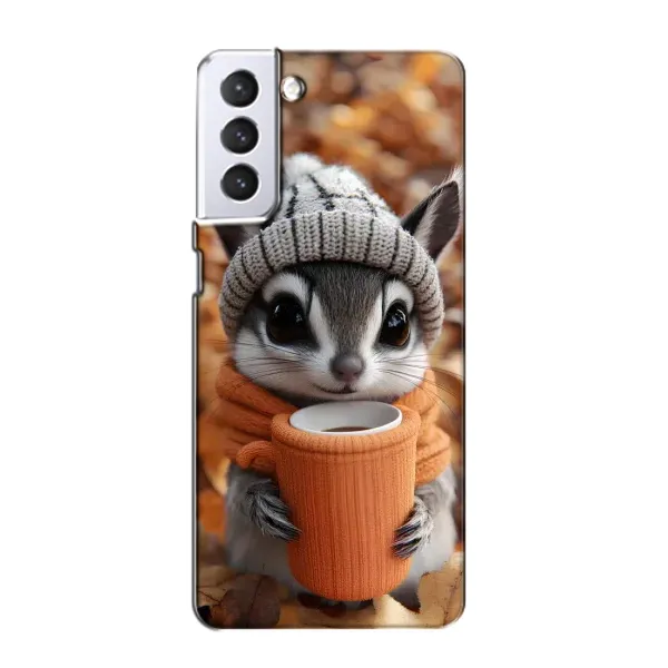 Чехол с рисунком «Грызунчик с кофе» для Samsung Galaxy S21 Чехол с рисунком «Грызунчик с кофе» для Samsung Galaxy S21