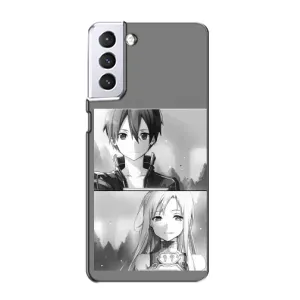 Чехол с персонажами АНИМЕ на Samsung Galaxy S21 (Кирито-Асуна)