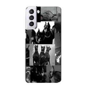 Чехол ДОБЕРМАН для Samsung Galaxy S21 (Коллаж Доберман)