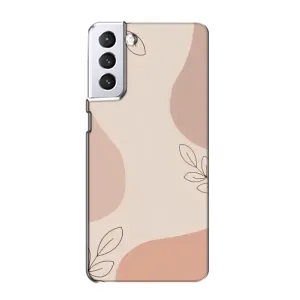 Чехол цветочный дизайн для Samsung Galaxy S21 (Коричневый фон)