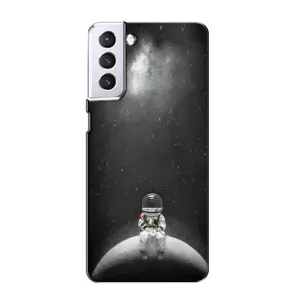 Силиконовый Чехол с принтом "Космонавты" на Samsung Galaxy S21 (Космонавт романтик)