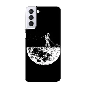 Силиконовый Чехол с принтом "Космонавты" на Samsung Galaxy S21 (Космонавт)