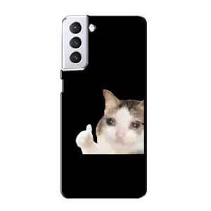 Бампер с принтом Мемы для Samsung Galaxy S21 (Кот в слезах)