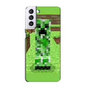 Чохли для Samsung Galaxy S21 (Персонажі МайнКрафт) (Кріпер 2)