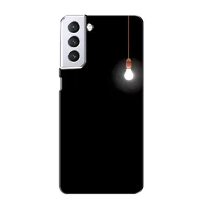 Чохол з картинками на чорному фоні для Samsung Galaxy S21 (Лампочка)