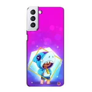 Чехол Бравл Старс для Samsung Galaxy S21 (Леон в костюме Акулы)