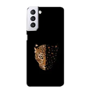 Чохол з леопардовим принтом на Samsung Galaxy S21 (Леопард на чорному)