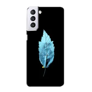 Чохол з картинками на чорному фоні для Samsung Galaxy S21 (Листя)