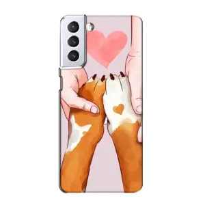 Чехол (ТПУ) Милые собачки для Samsung Galaxy S21 (Любовь к собакам)